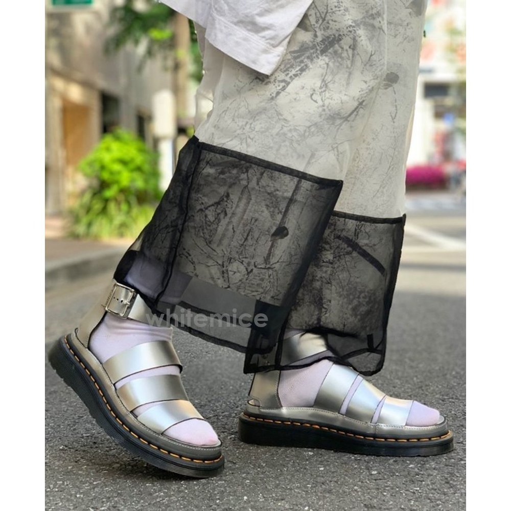 NWT Dr. Doc Martens silver Clarissa strappy chunky platform sandals - Picture 3 of 10